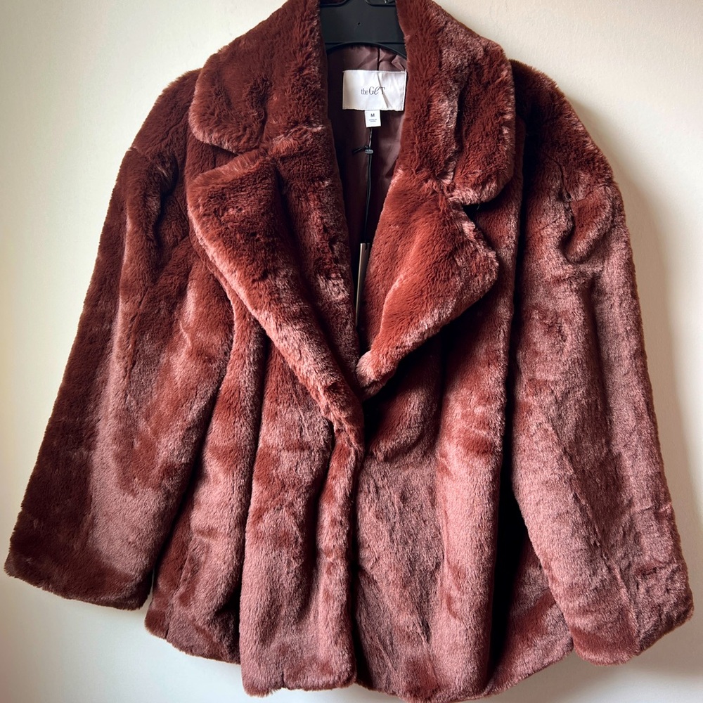Luxurious Faux Fur Teddy Jacket in Rich Brown